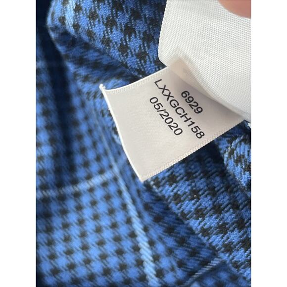 Aeropostle Plaid Mini Dress Womens Medium Blue Sleeveless Smocked Academia - Picture 8 of 9